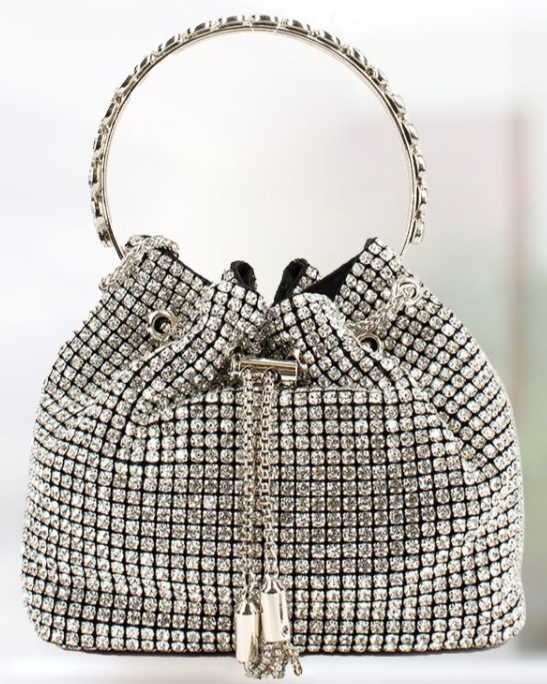 Mary Rhinestones Drawstring Bag